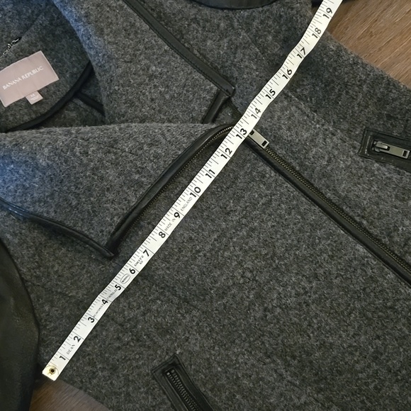 Banana Republic Wool And Lambskin Leather Moto Jacket - Picture 8 of 11